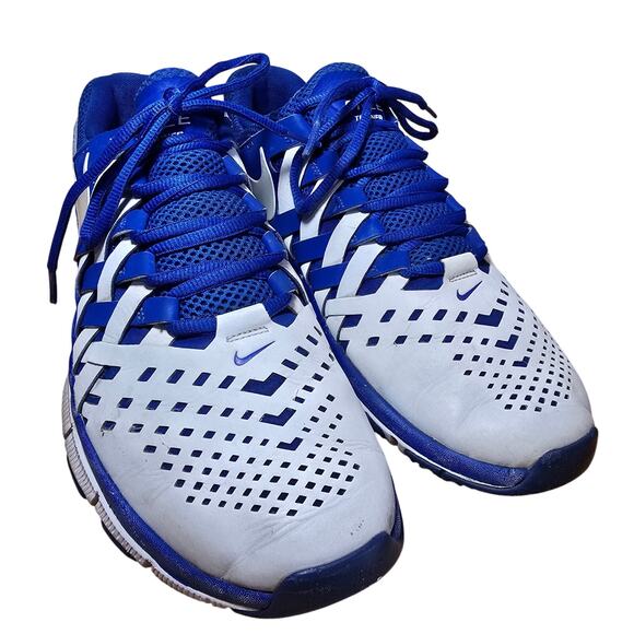 Nike Men's Training Lunar Woven Leather Trainers 579811-402 Blue/White Size 10 - Picture 2 of 8